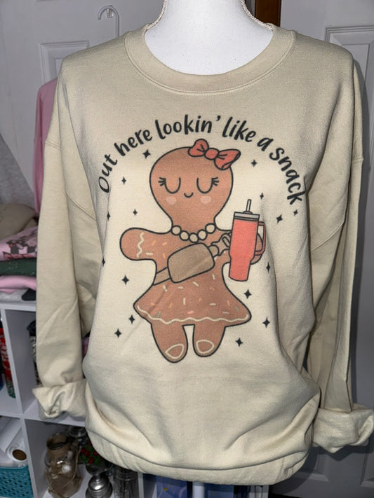 Out here lookin like a Snack Gingerbread Crewneck Sweater